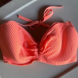 Shade & Shore Coral Textured Bandeau Bikini Top Shade & Shore